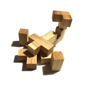 "Tabby Cube" Wooden Building Blocks (LG005)